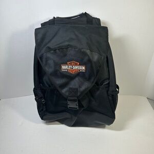Harley Davidson Bar & Shield Logo Backpack Padded Back Straps Solid Black New
